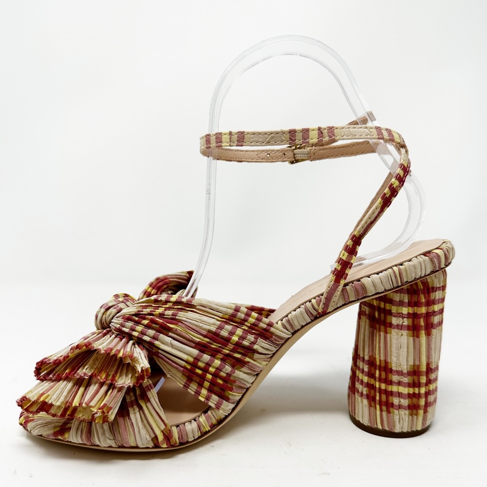 Loeffler Randall Camellia Bow Heel In Cranberry Plaid US 8 - Picture 12 of 15
